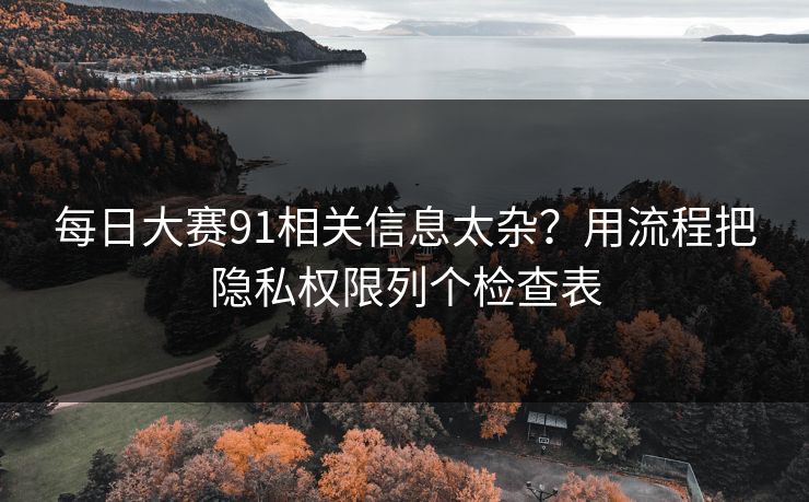 每日大赛91相关信息太杂？用流程把隐私权限列个检查表  第1张