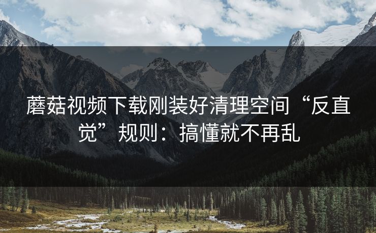 蘑菇视频下载刚装好清理空间“反直觉”规则：搞懂就不再乱