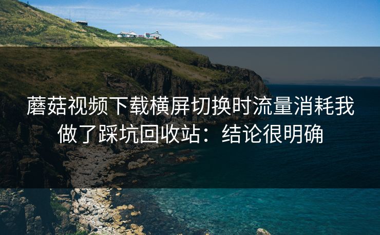 蘑菇视频下载横屏切换时流量消耗我做了踩坑回收站：结论很明确