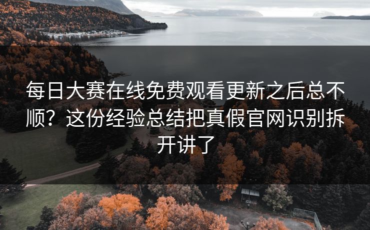 每日大赛在线免费观看更新之后总不顺？这份经验总结把真假官网识别拆开讲了  第1张