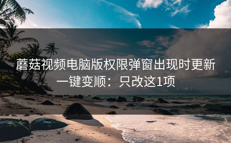 蘑菇视频电脑版权限弹窗出现时更新一键变顺：只改这1项  第1张